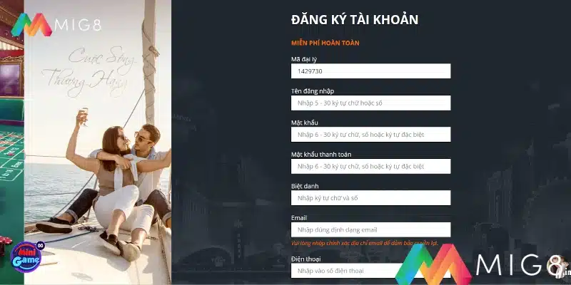 Điền đầy đủ mọi thông tin cơ sở dữ liệu cá nhân