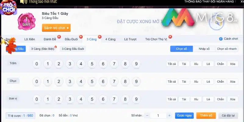 Chơi nhiều bàn khi tham gia xổ số lô đề siêu tốc