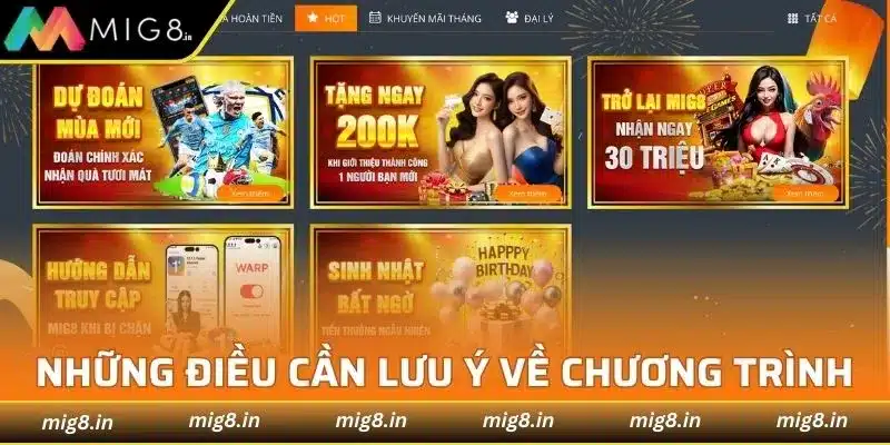 Những điều cần lưu ý về chương trình VIP